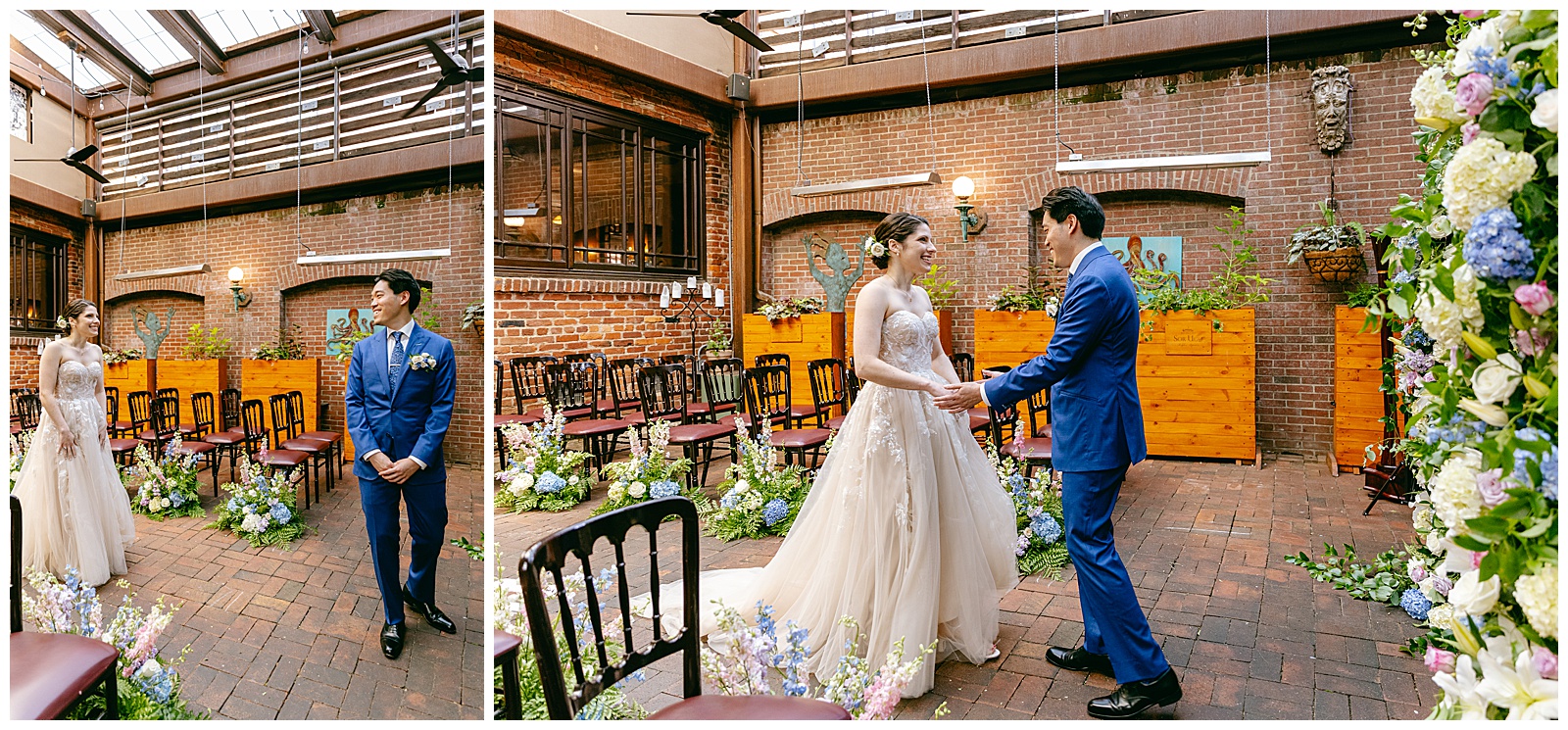 New York Bride and Groom First Look on Wedding Day