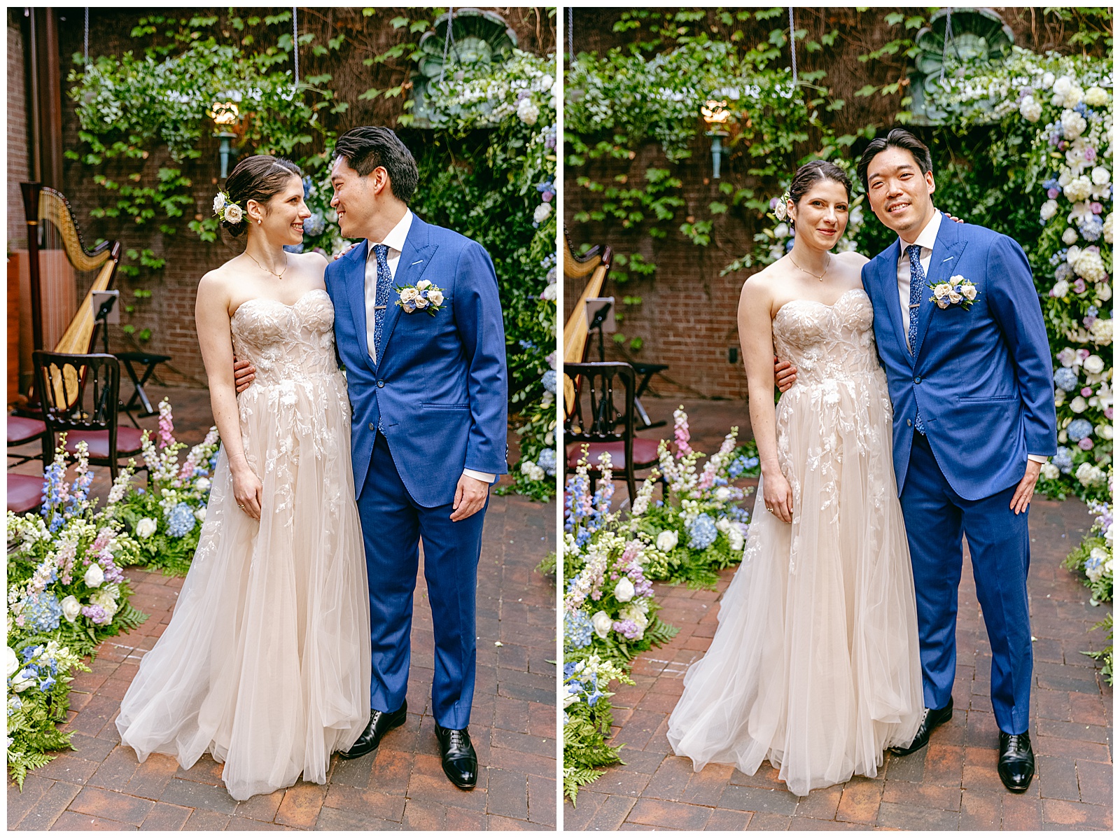 Formal couple portraits of Brooklyn bride and groom on wedding day