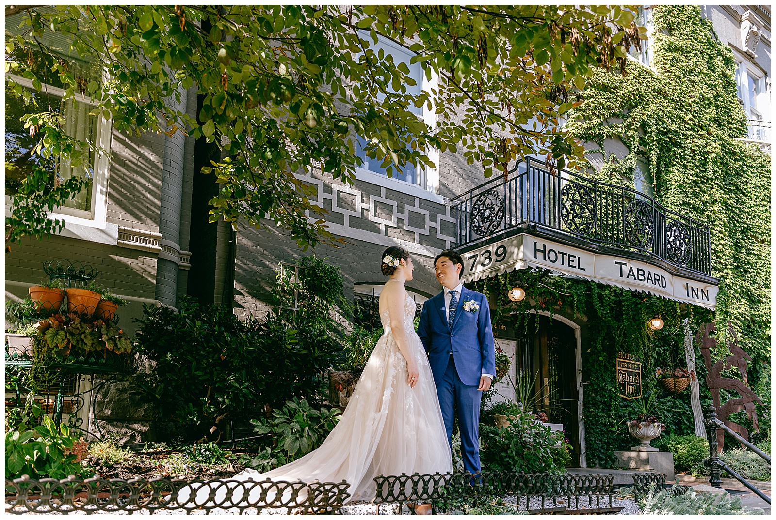 Wedding Couple Portrait Outside Venue NYC