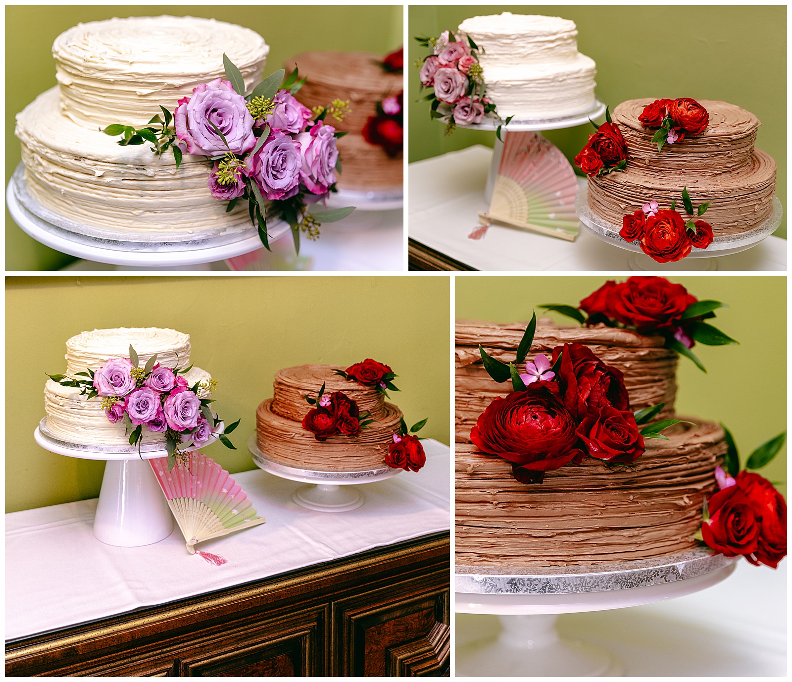 Photos of the two cakes at the DC wedding reception