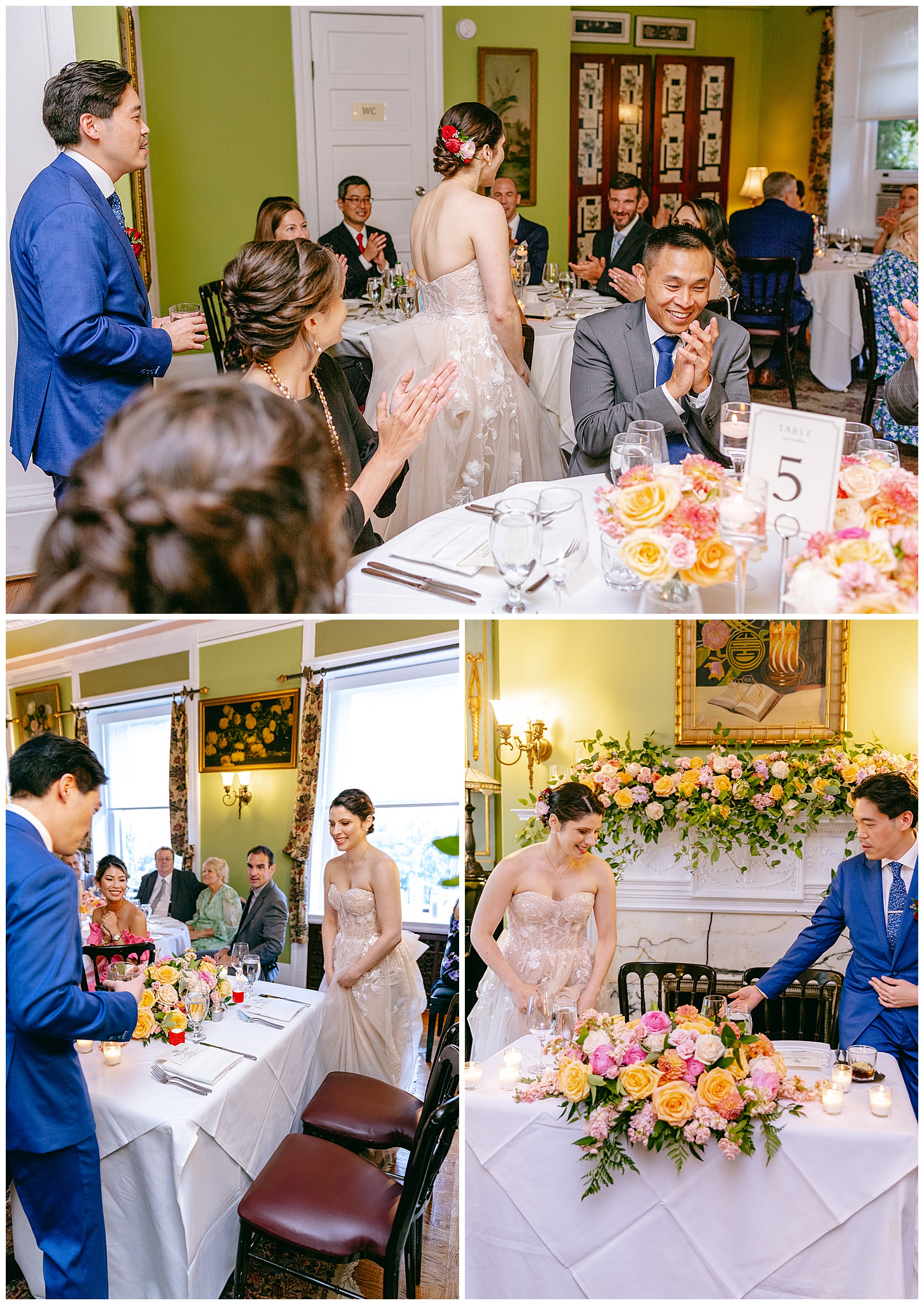 Bride and Groom are seated for their reception dinner