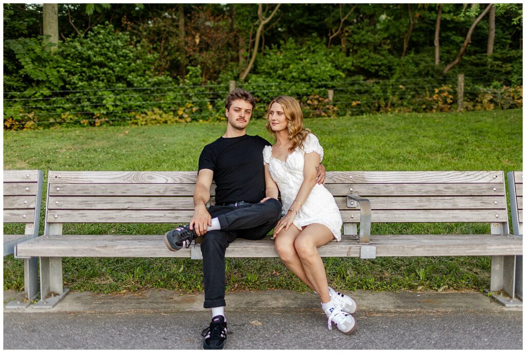 Urban engagement photos Brooklyn with New York City couple planning a wedding