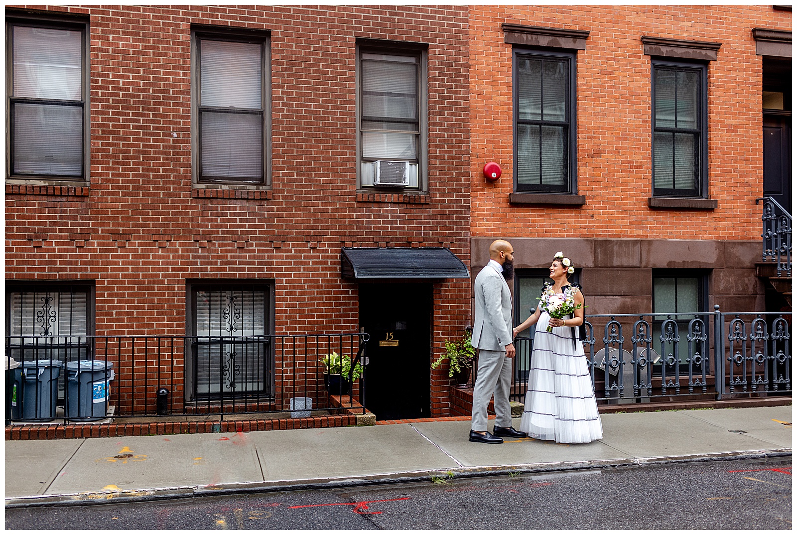 Brooklyn New York Wedding Couple First Look