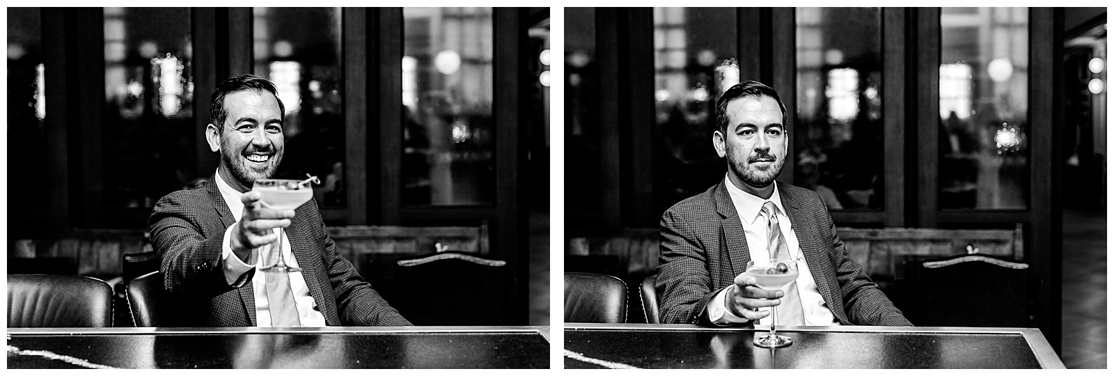 groom portraits on wedding day at The Line Hotel