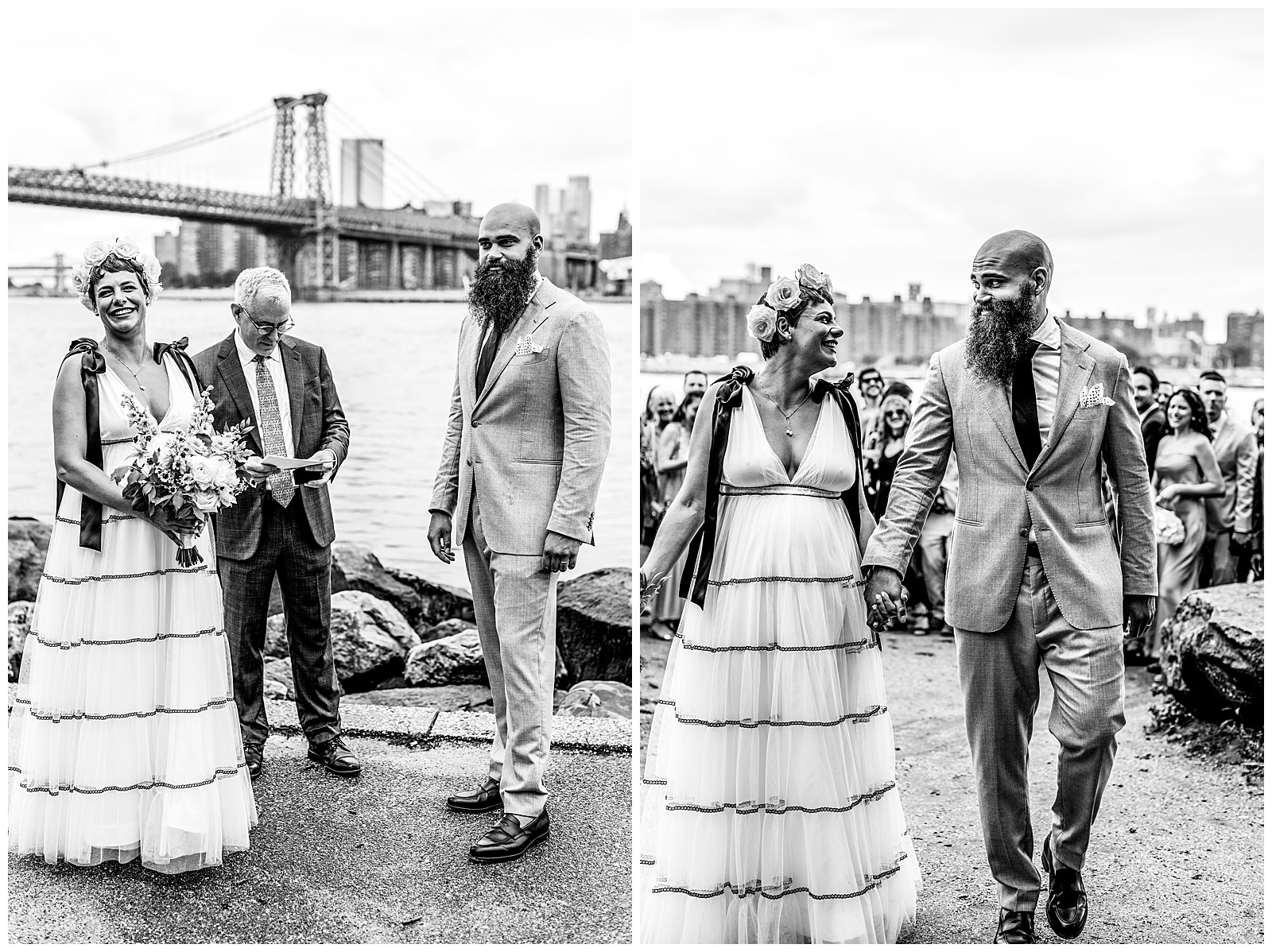 bride and groom just married in New York