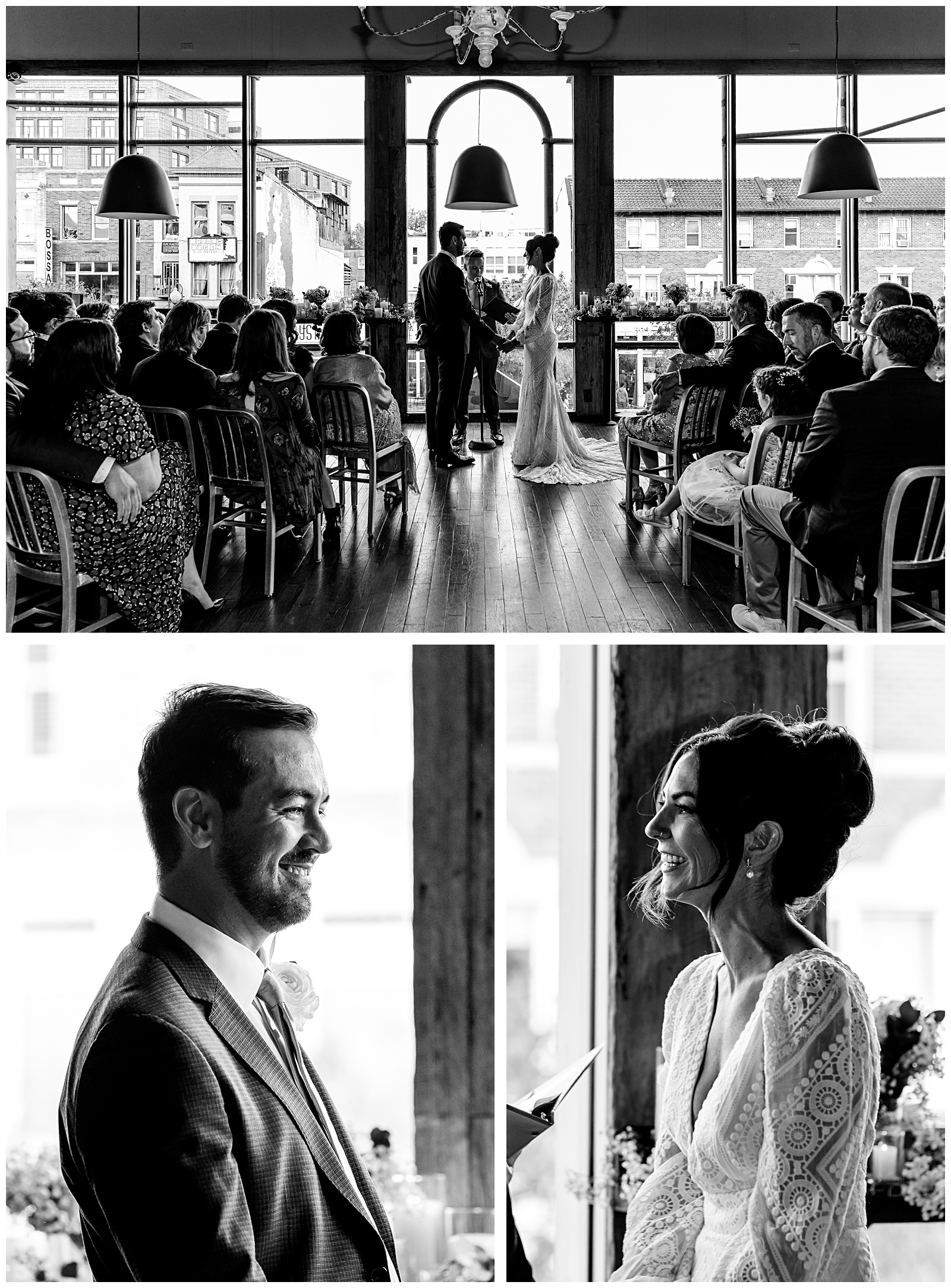 intimate wedding ceremony in adams morgan at roofers union