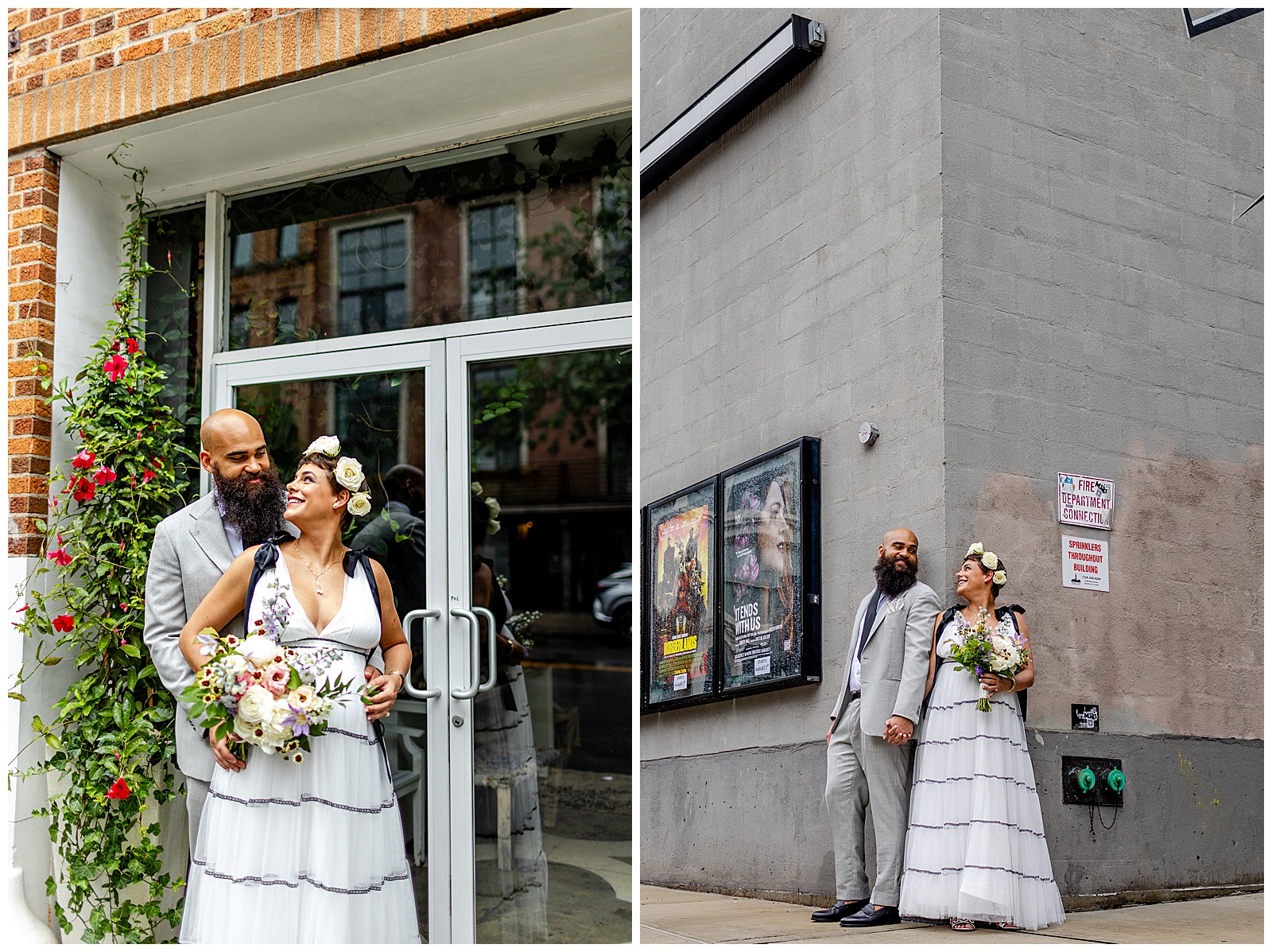 Brooklyn portraits of wedding couple