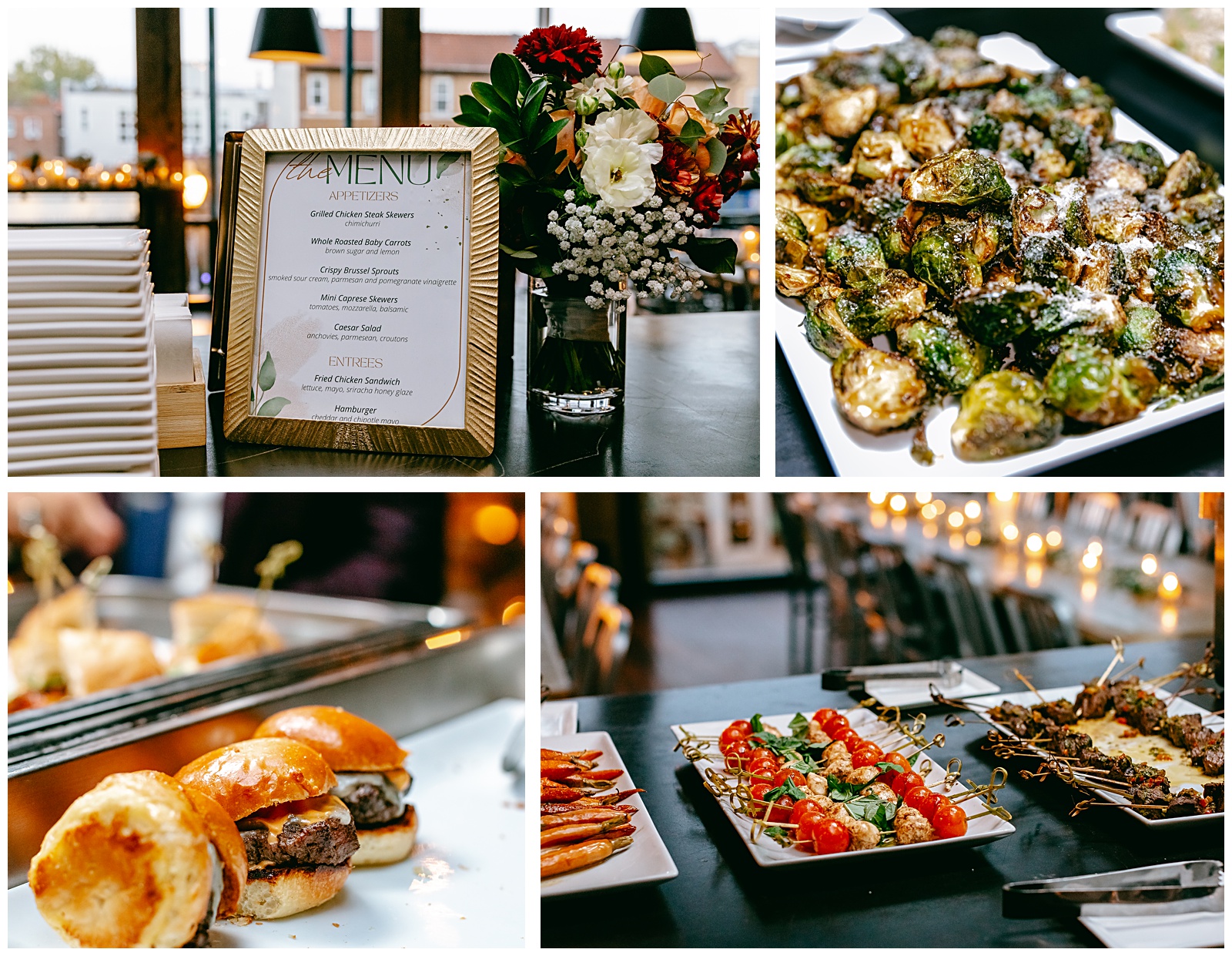 food options and menu at roofers union adams morgan wedding reception