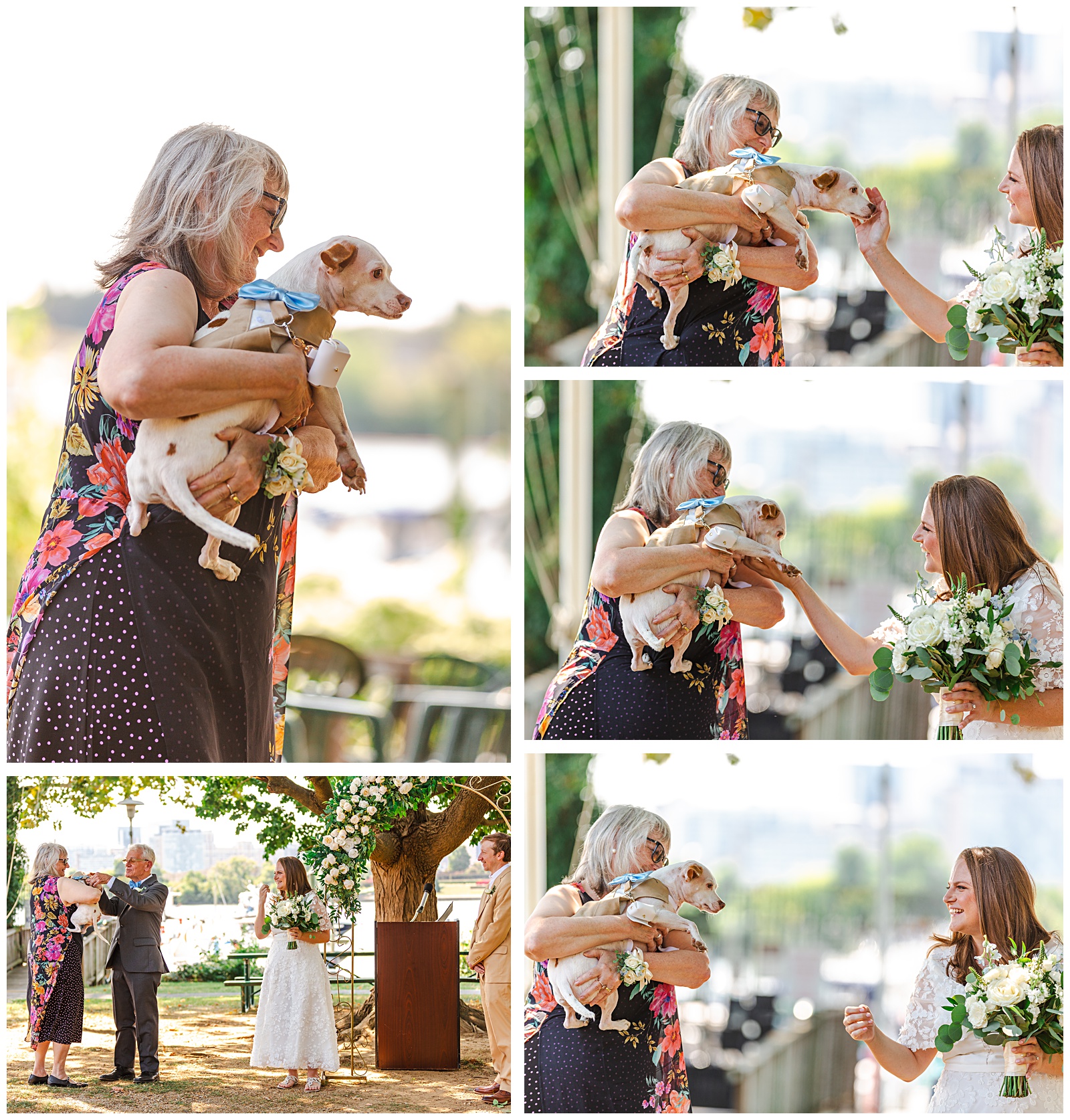 Outdoor wedding photography Columbia Island Marina