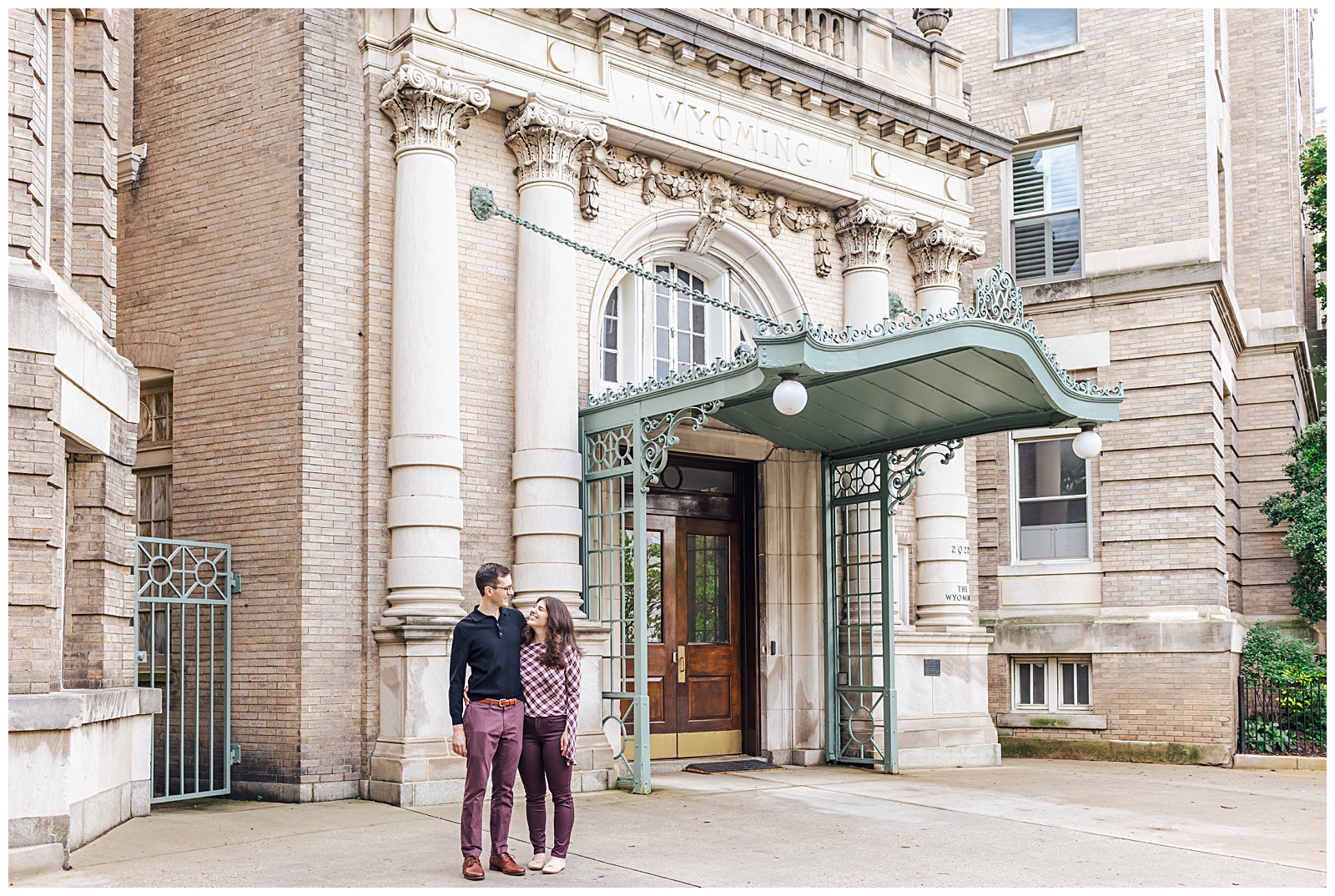 Washington DC couples session at Wyoming Apartments