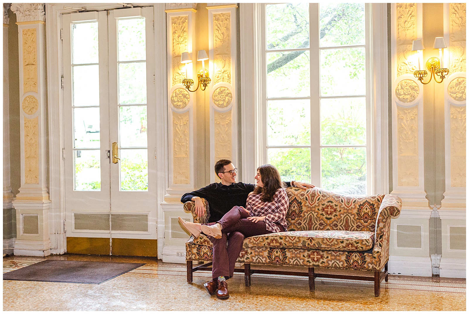 Couples photography in National Register of Historic Places building