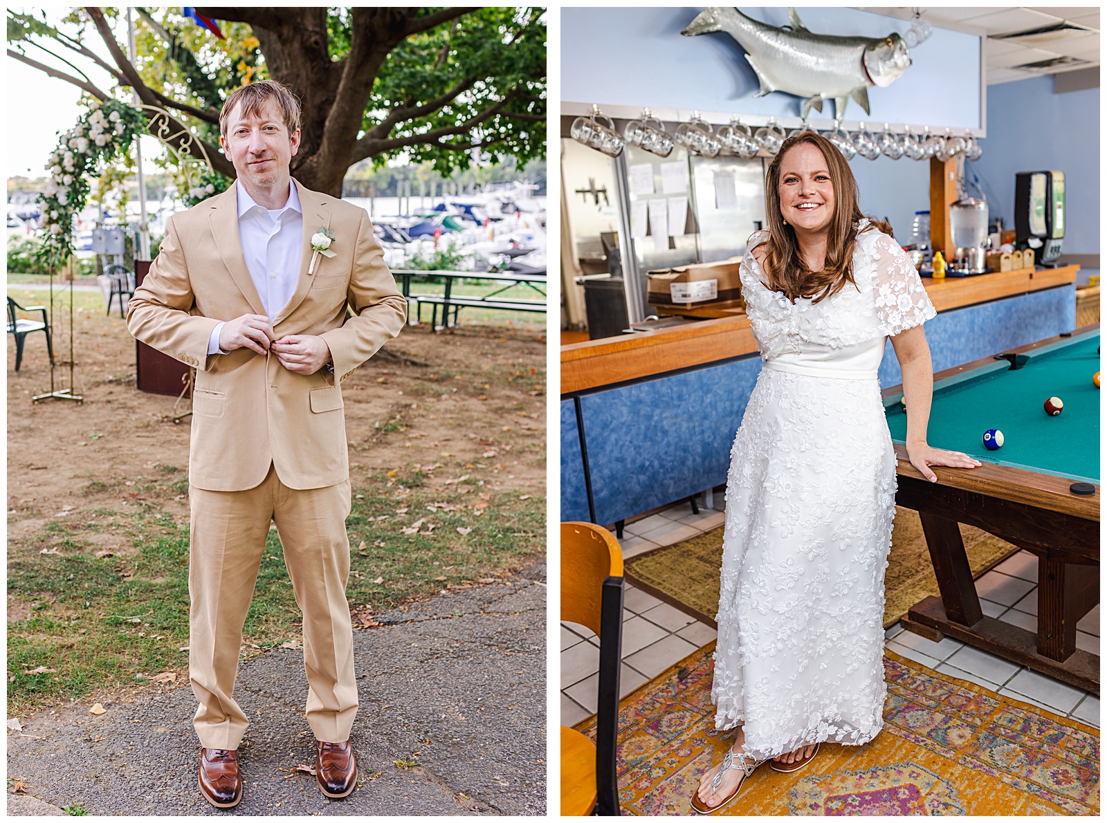 Romantic wedding at Columbia Island Marina