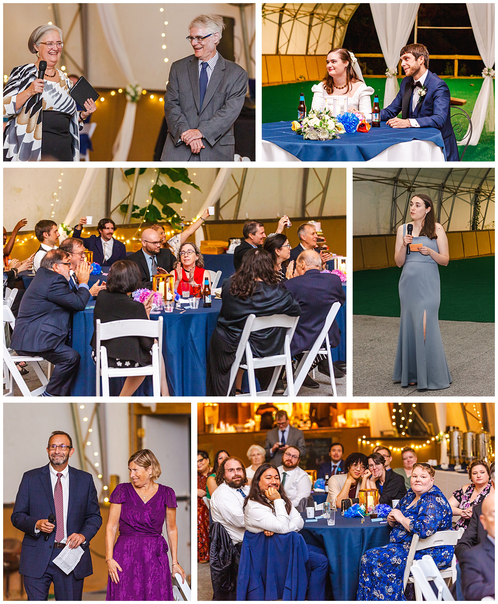 candids of toast makers and guests and the couple watching during the reception at Romantic Autumn Wedding at Fairwinds