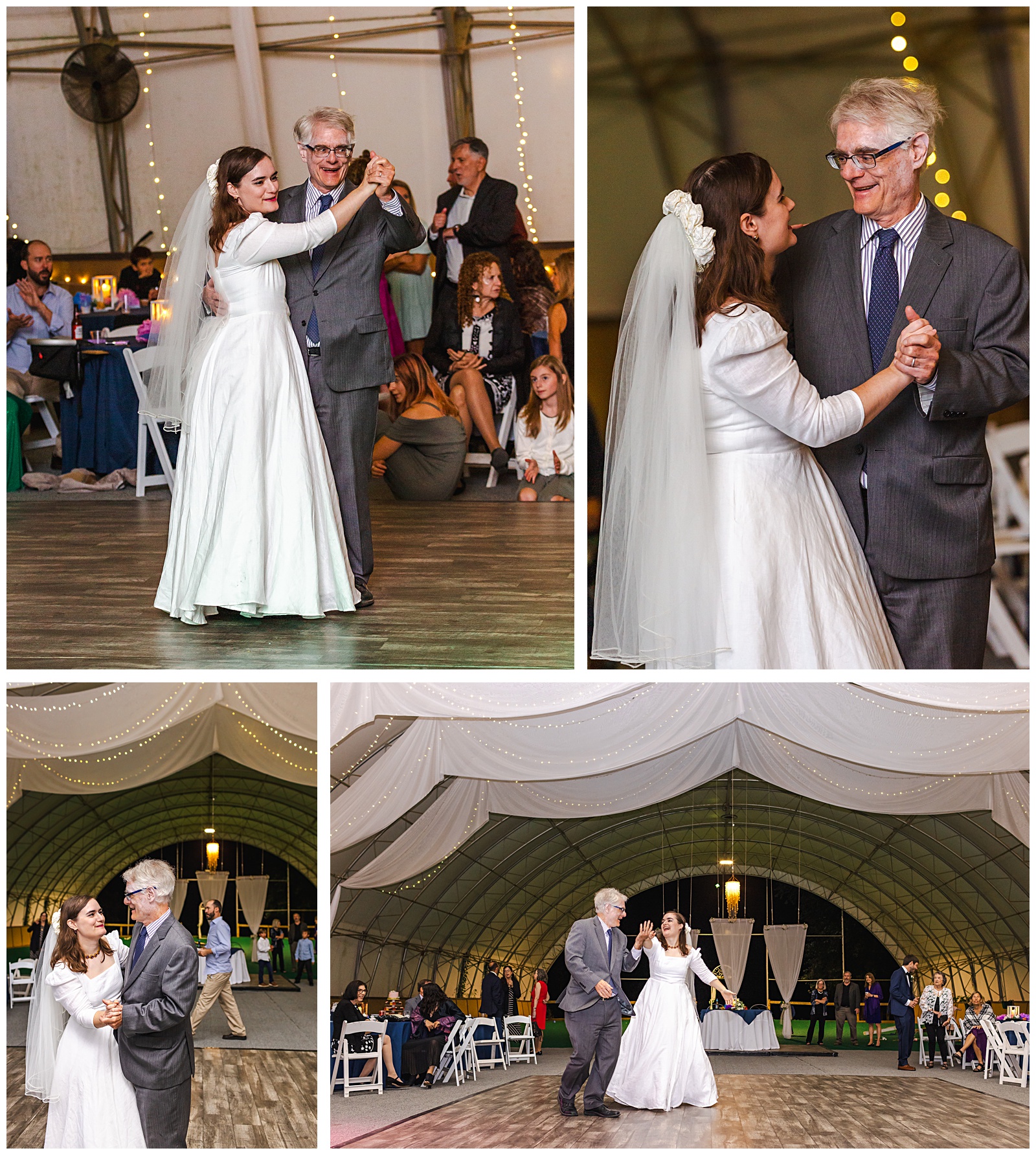 bride dances with her father during during wedding reception