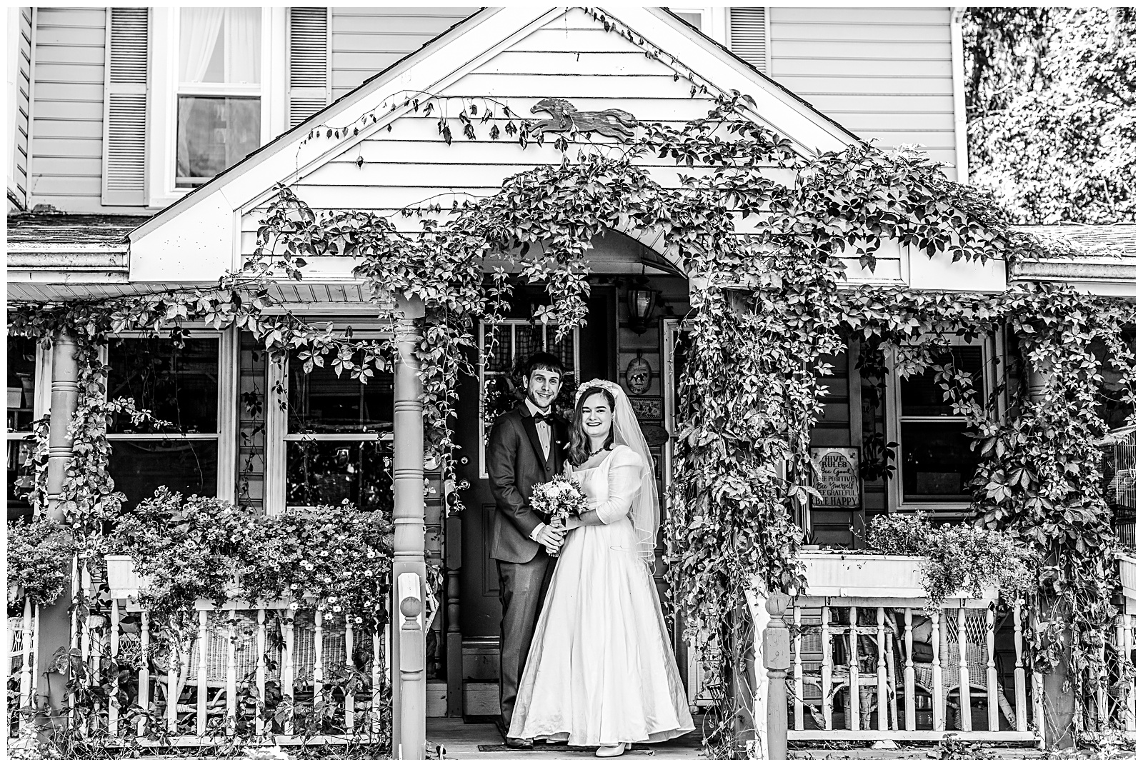 black and white wedding portraits at Romantic Autumn Wedding at Fairwinds