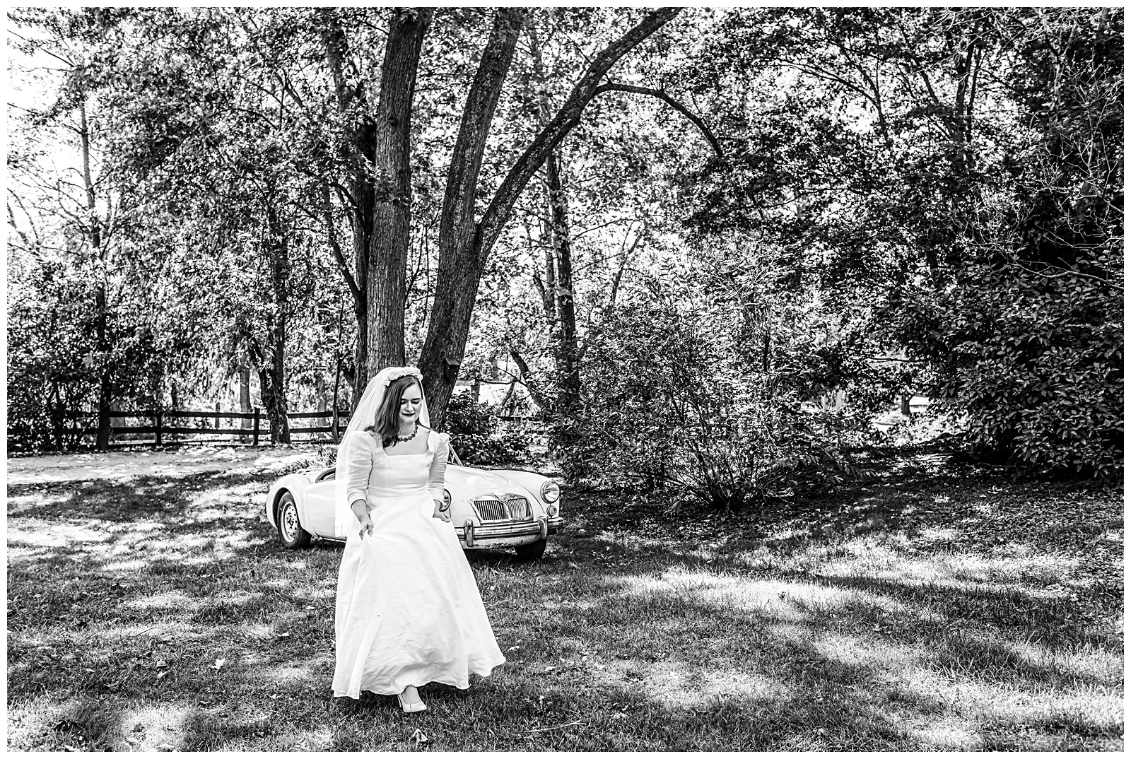 bride walking towards groom for their first look on their wedding day at Romantic Autumn Wedding at Fairwinds