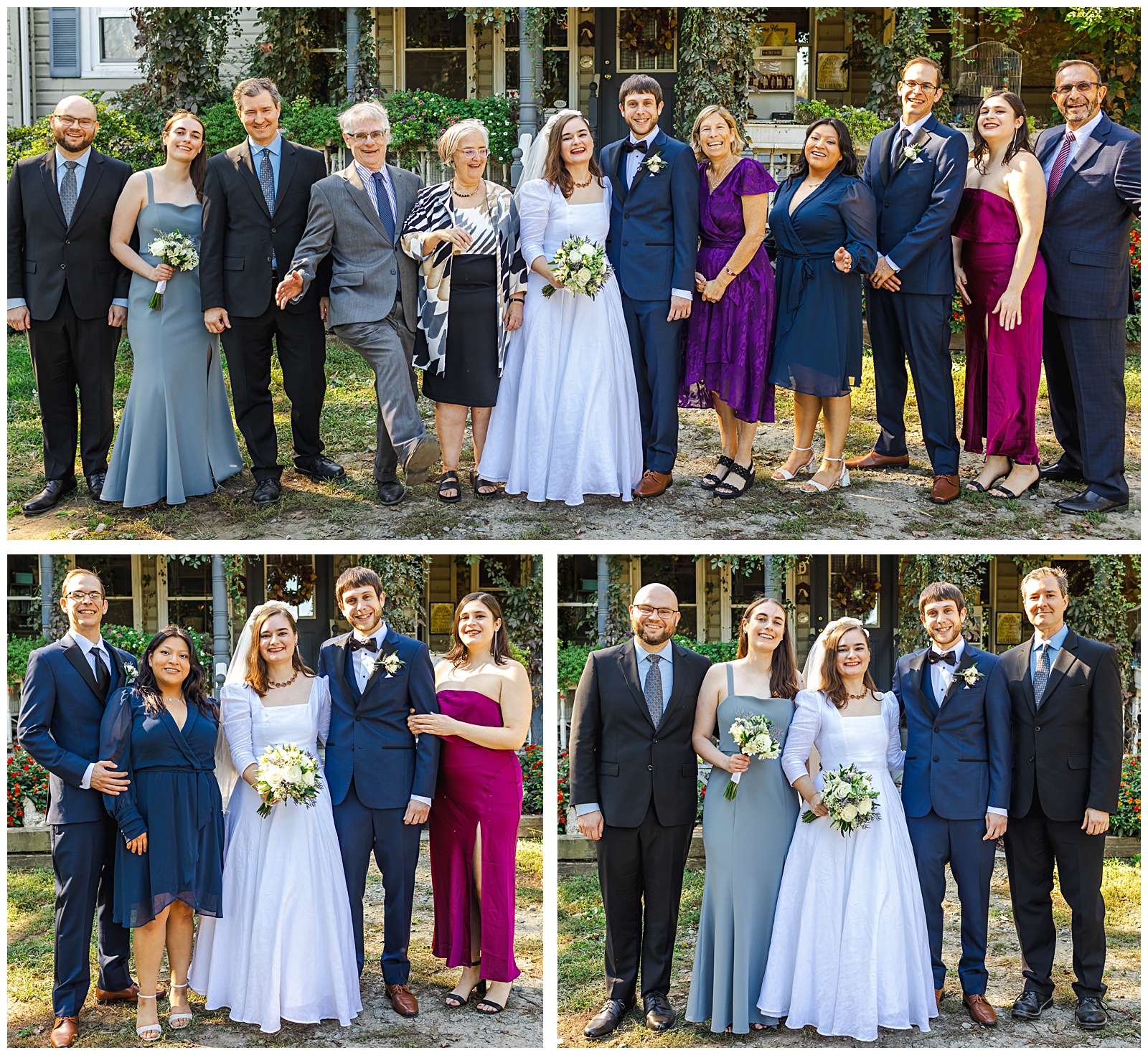 large variations of wedding day family formal portraits