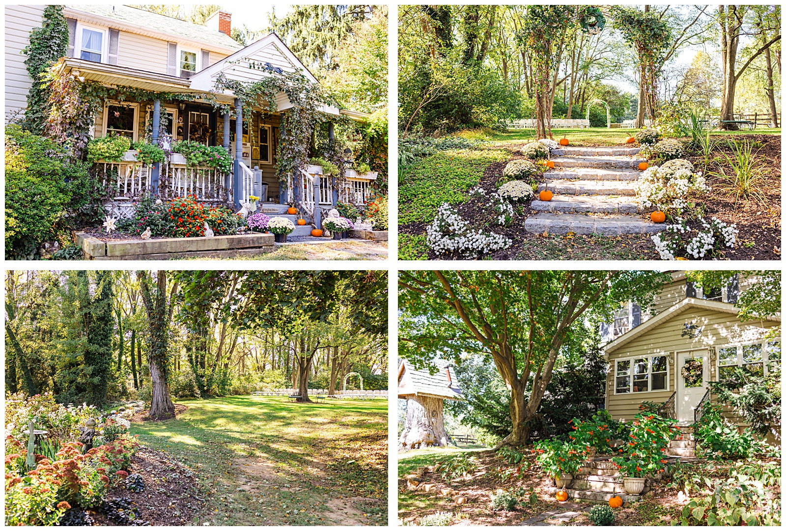 landscape images of wedding ceremony venue at Fairwinds Farm