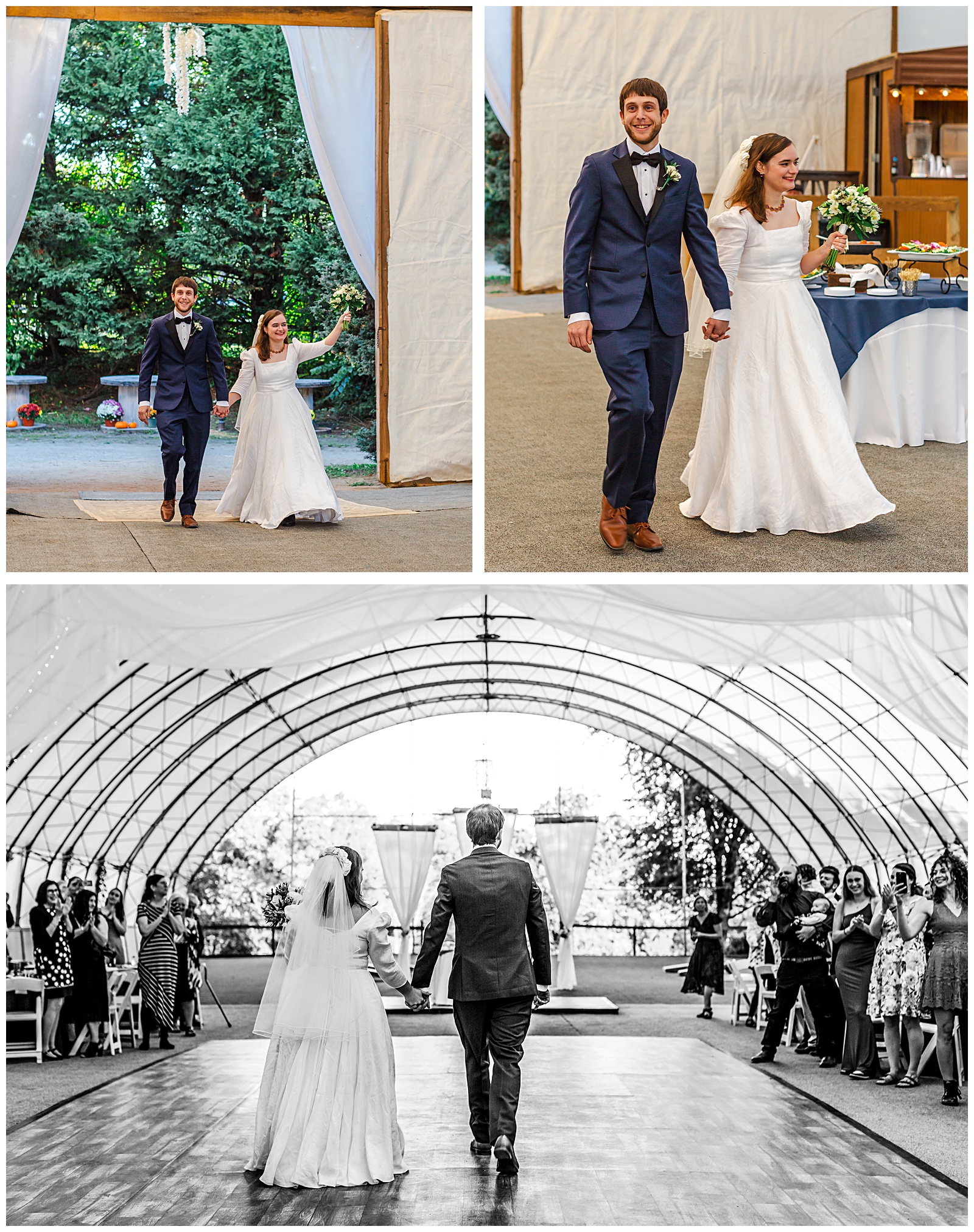 bride and groom entrance into their wedding reception at Romantic Autumn Wedding at Fairwinds