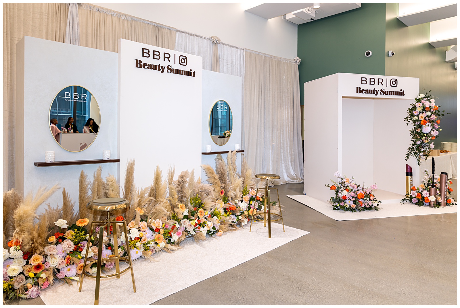 wide shot of backdrop and set design for the BBR Beauty Summit in NYC