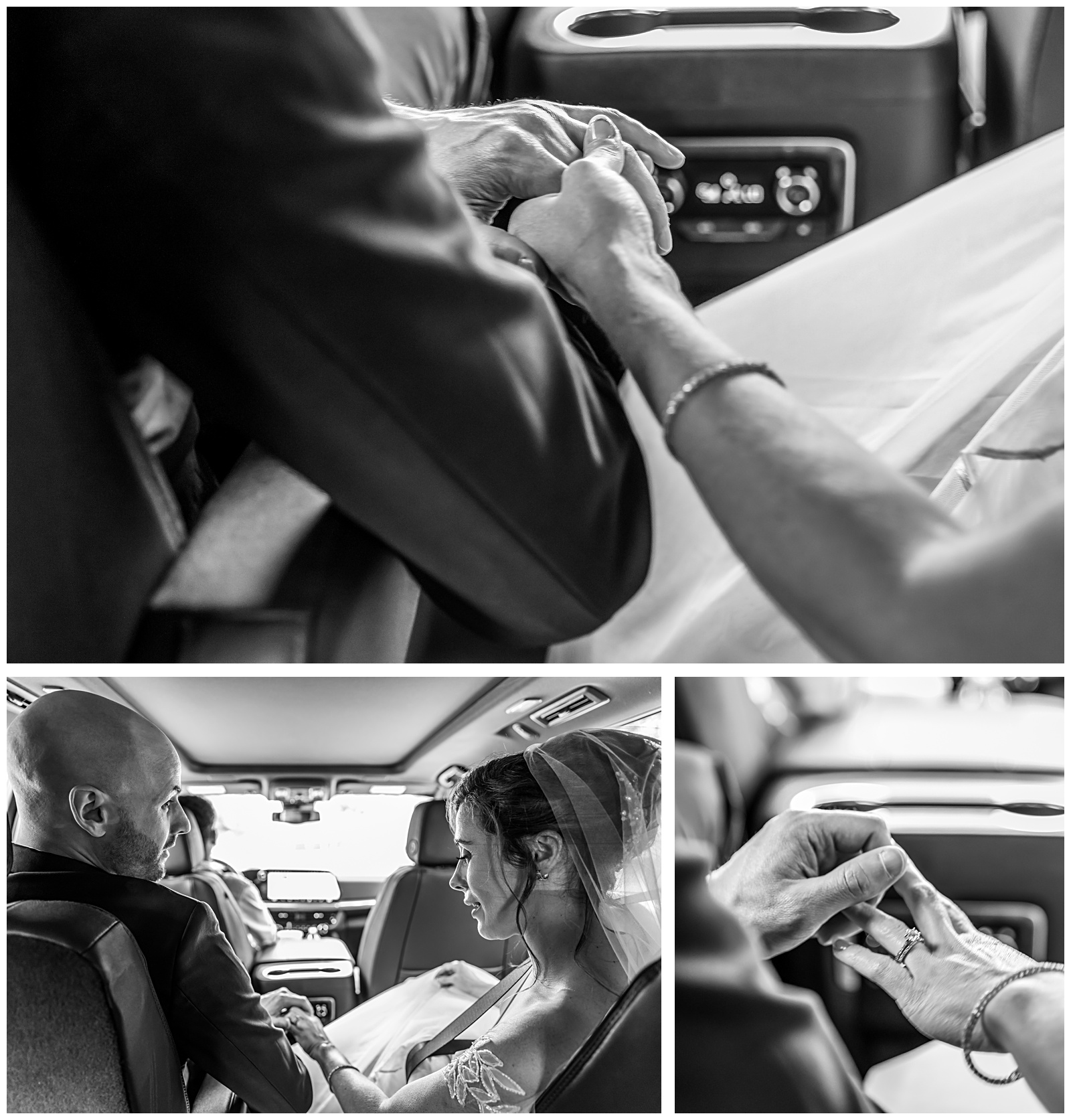 Bride and groom leaving hand in hand after DC church ceremony