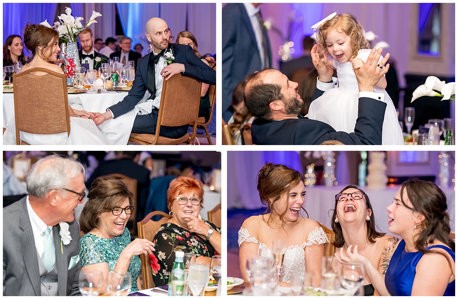 Wedding guests smiling, posing, and celebrating together during cocktail hour and reception in Washington, DC