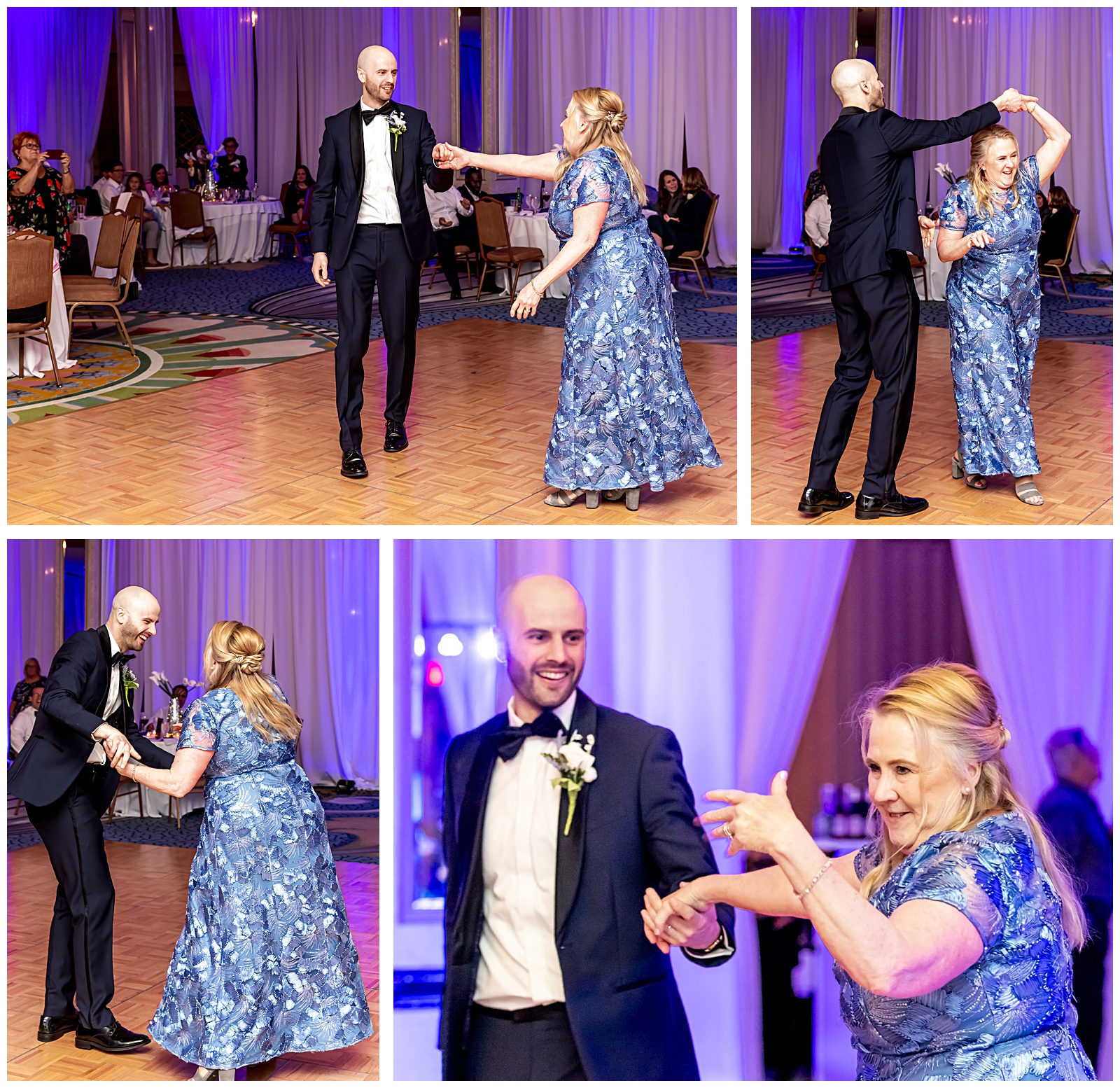 Groom shares a joyful mother-son dance at his Woodley Park wedding reception