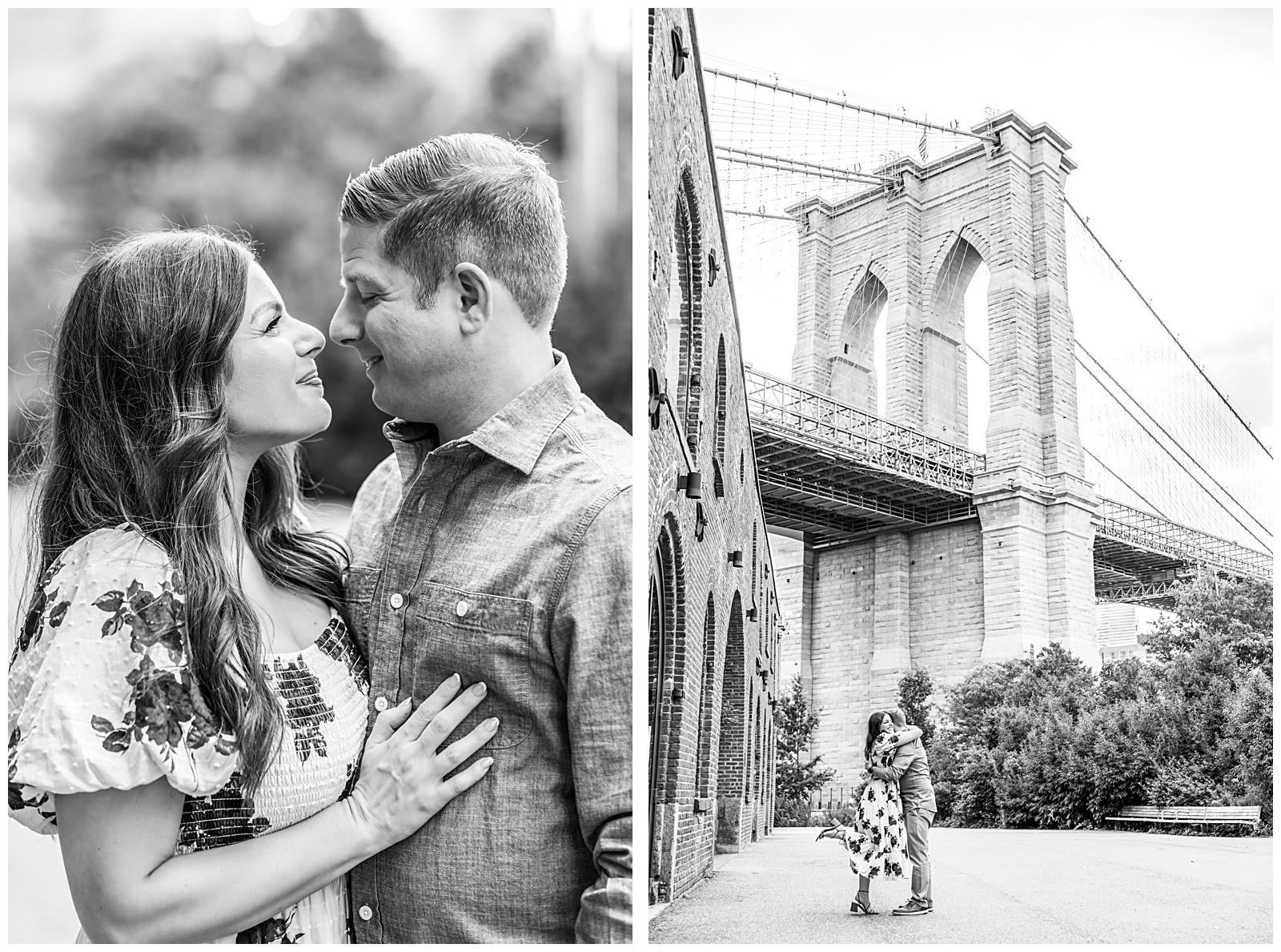 Romantic engagement moment of a couple walking along the Pebble Beach shoreline in Brooklyn.