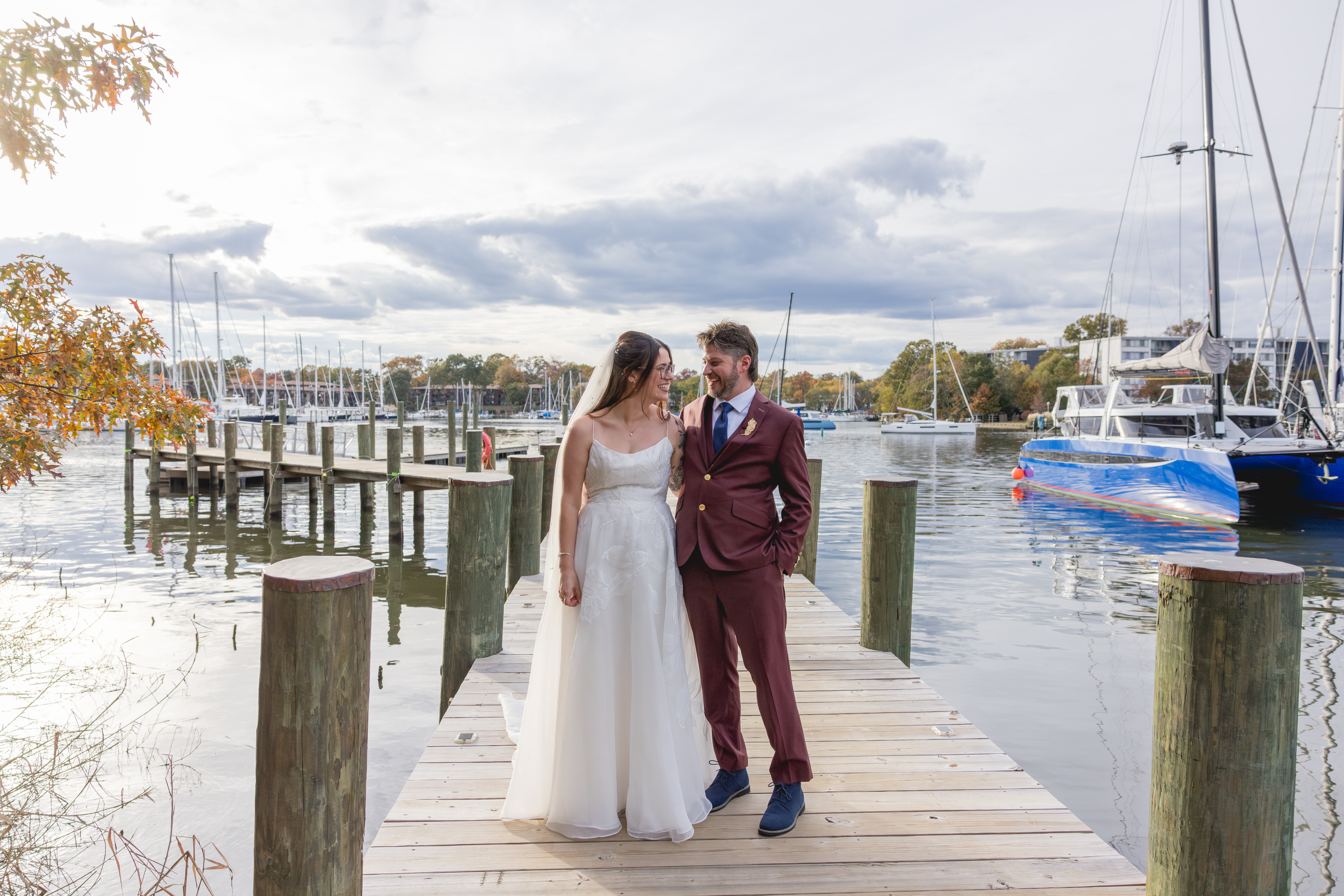 The Annapolis Maritime Museum & Park harbor wedding portraits