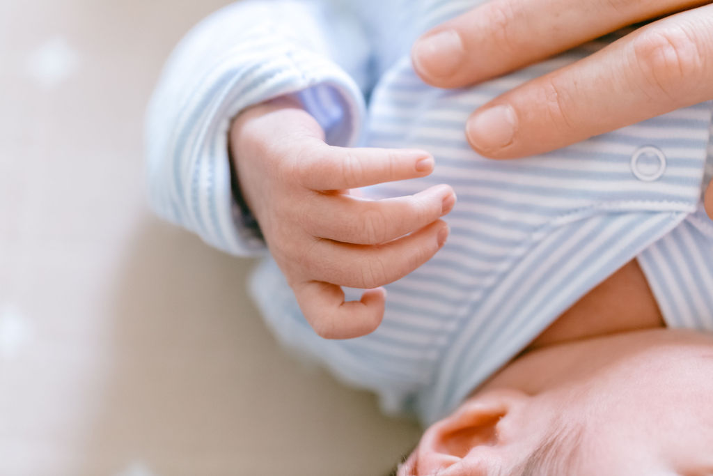 A close of newborn details during a family photoshoot in washington, DC